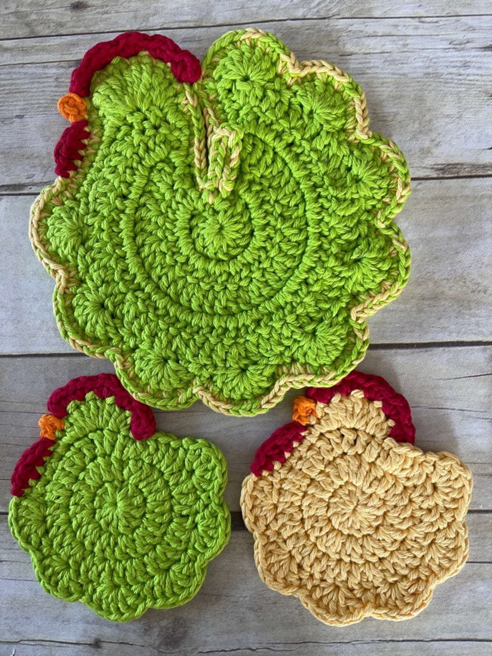 New Handmade Crochet Hot Pad/Trivet/Potholder Extra Thick  & 2 Coasters Set